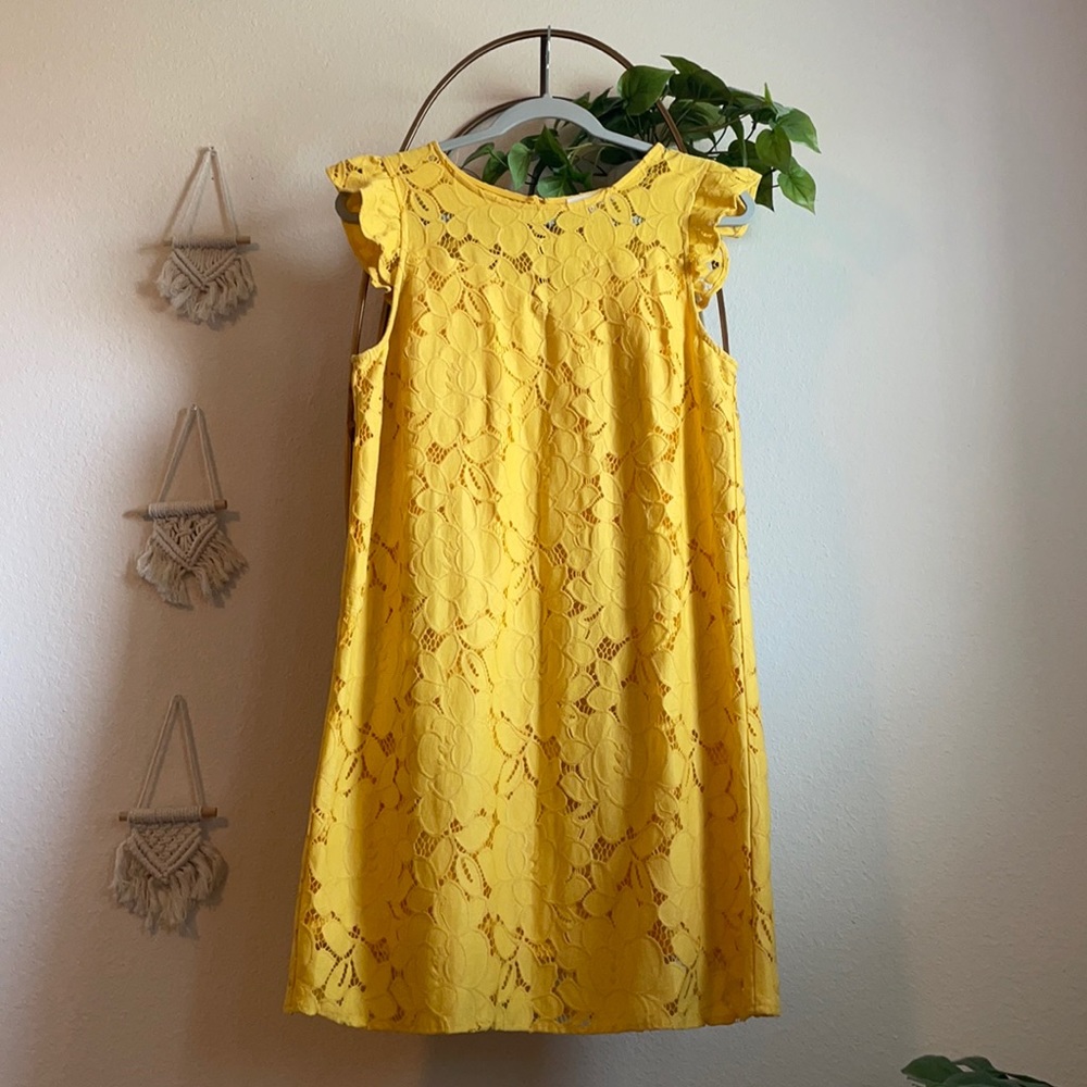 Yellow lace dress